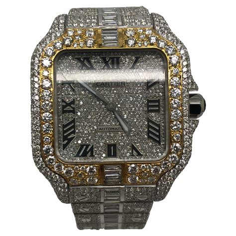 fake diamond watches iced|cartier iced out diamond watch.